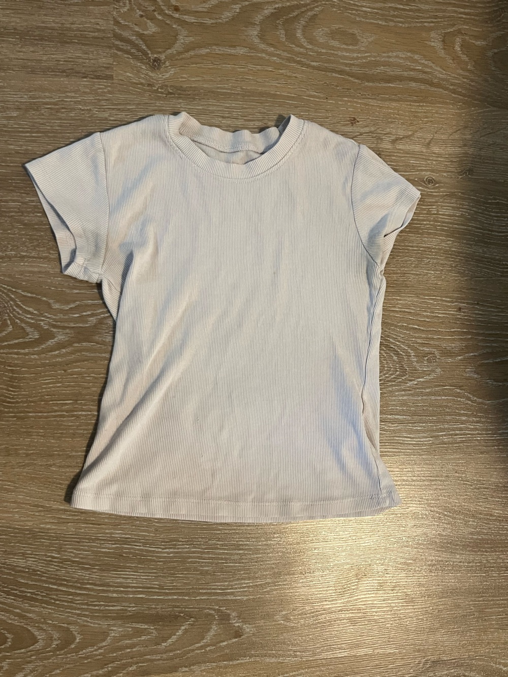 Classic Ribbed Short Sleeve Tee - Light Pink